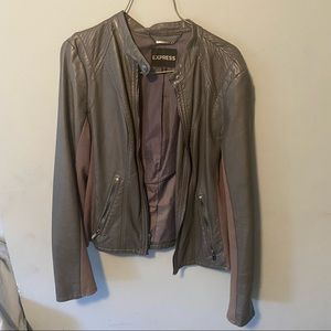 Express leather jacket. Grey. Medium. Good condition. Vintage